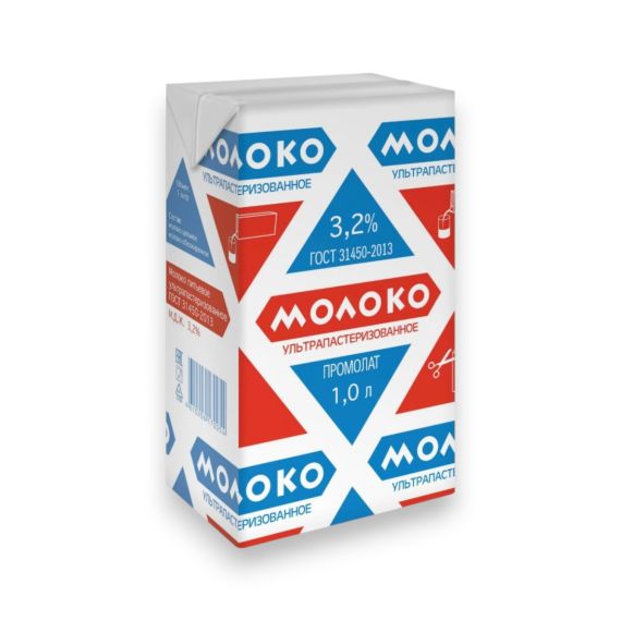 Молоко ультрапастеризованное 3,2% ПРОМОЛАТ 1 литр оптом