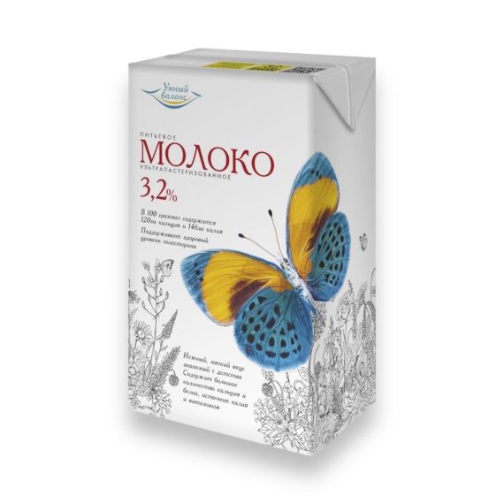 Молоко Умный Баланс 3,2% ГОСТ 1 л