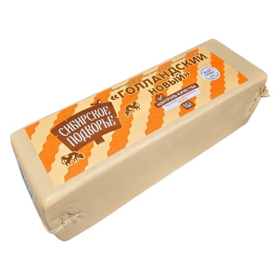 Сырный продукт Голландский новый 45% Сибирское подворье брус 3,7 кг