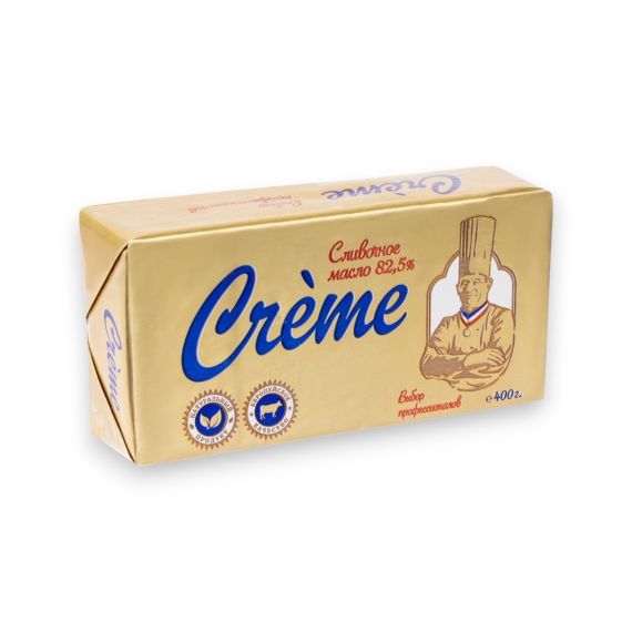 Масло сливочное Традиционное 82,5%, "CREME" (Ф) - Кондитер, 400 грамм